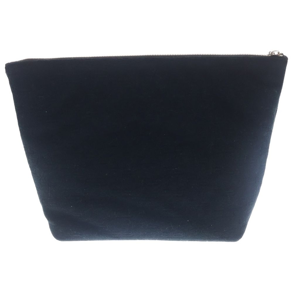 Balenciaga BB Monogram Sponge Pouch Clutch Black Pile Silver — view 2