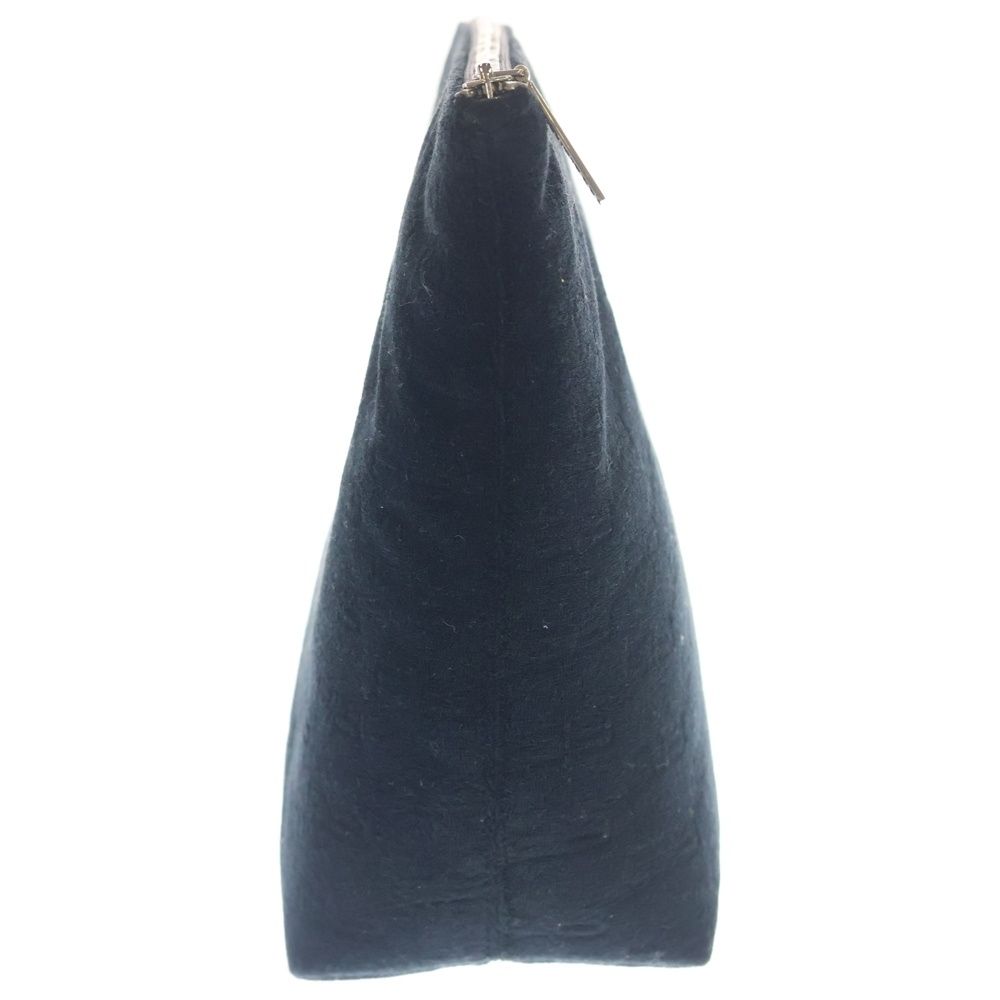 Balenciaga BB Monogram Sponge Pouch Clutch Black Pile Silver — view 3