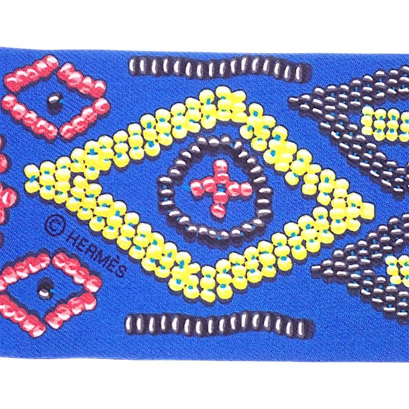 Hermes Kelly en Perles Scarf Silk 100% Blue — view 5