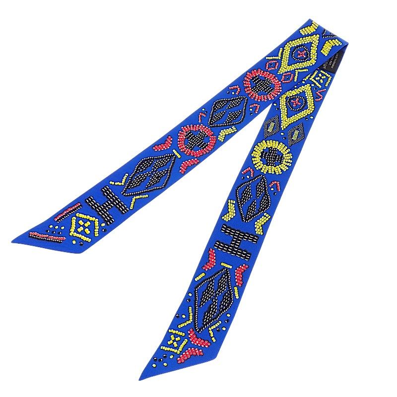 Hermes Kelly en Perles Scarf Silk 100% Blue — view 2