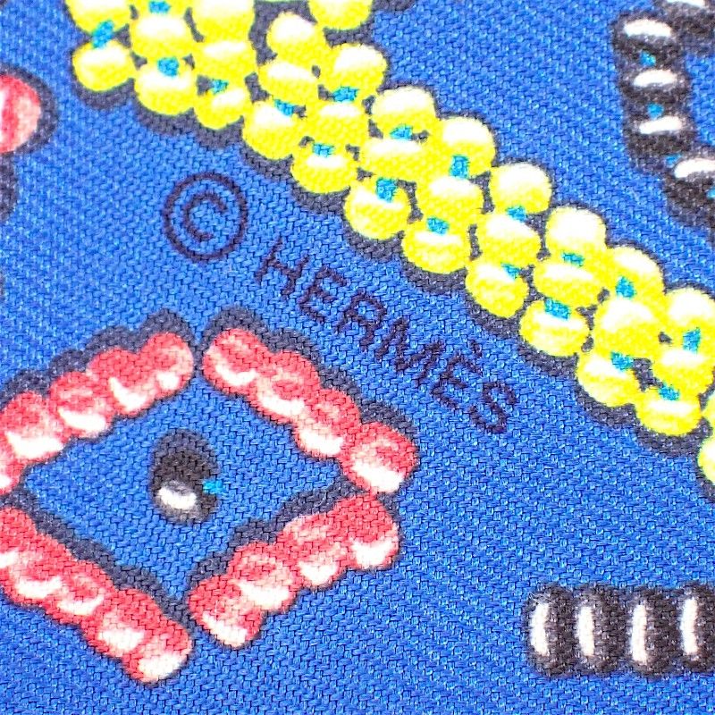 Hermes Kelly en Perles Scarf Silk 100% Blue — view 6