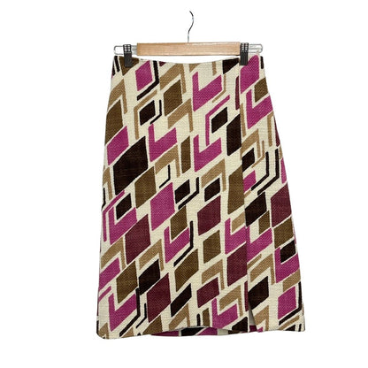 Loro Piana Skirt 36 S Ivory Pink Multi Geometric