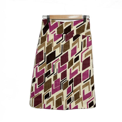 Loro Piana Skirt 36 S Ivory Pink Multi Geometric — view 2