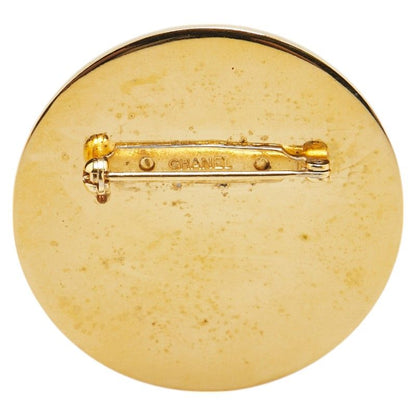 Chanel Logo Brooch Gold Black Plated — view 2