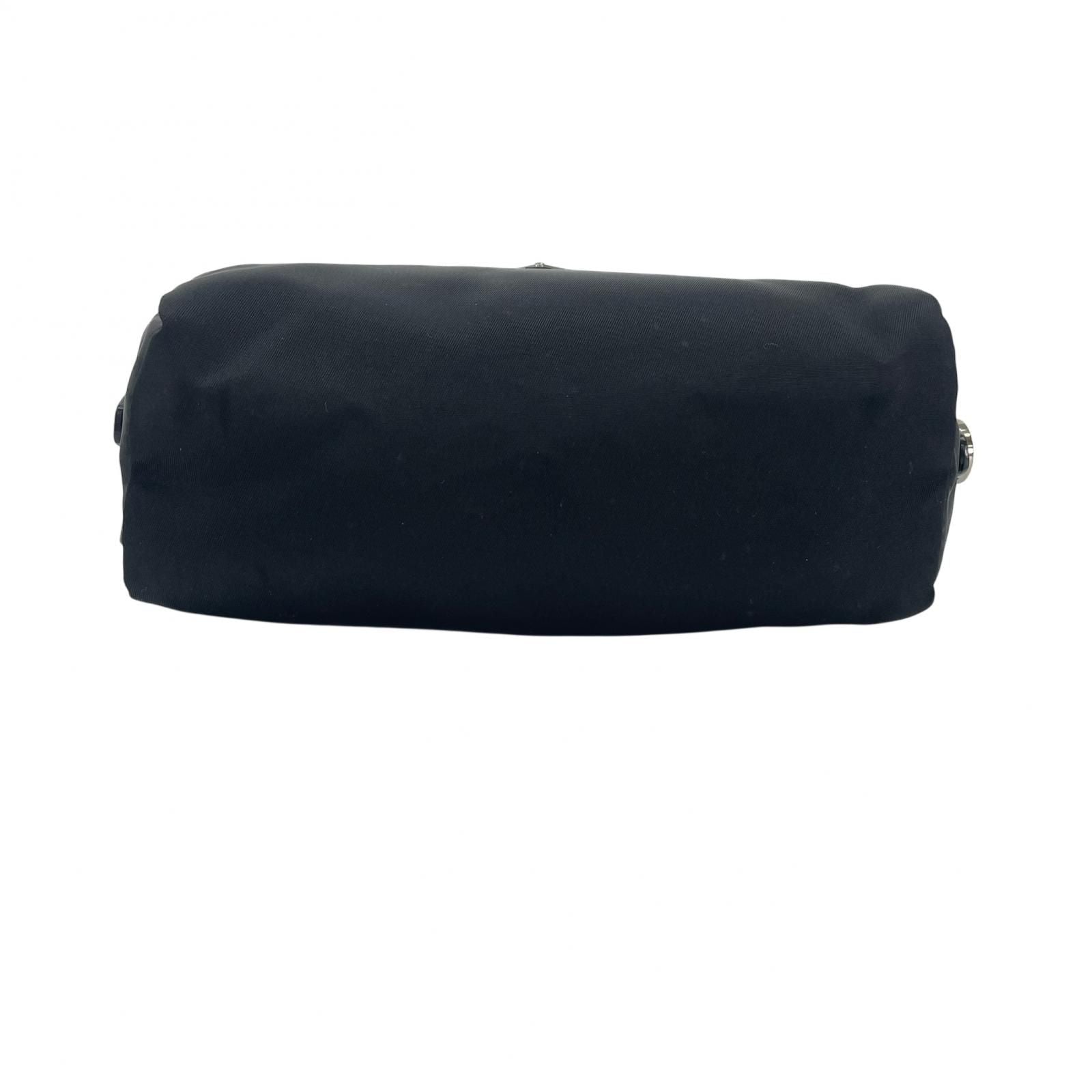 Prada Triangle Logo Saffiano Pouch Black — view 4