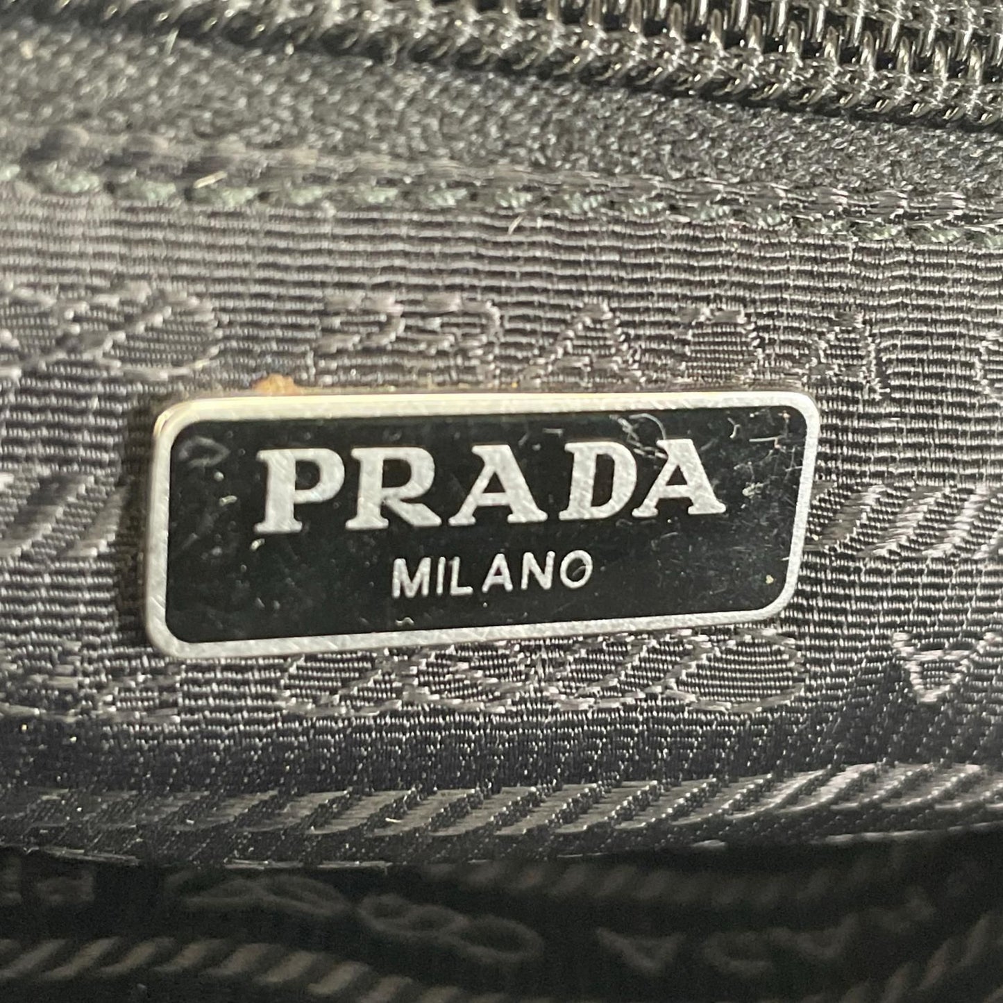 Prada Triangle Logo Saffiano Pouch Black — view 6