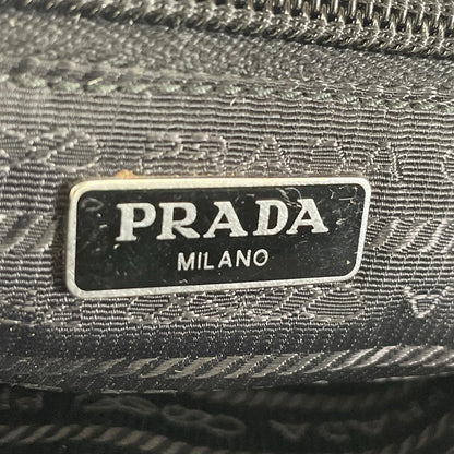 Prada Triangle Logo Saffiano Pouch Black — view 6