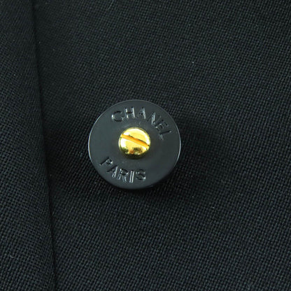 Chanel Vintage Wool Lining CC Logo All Over Pattern Button Double Breasted — view 7