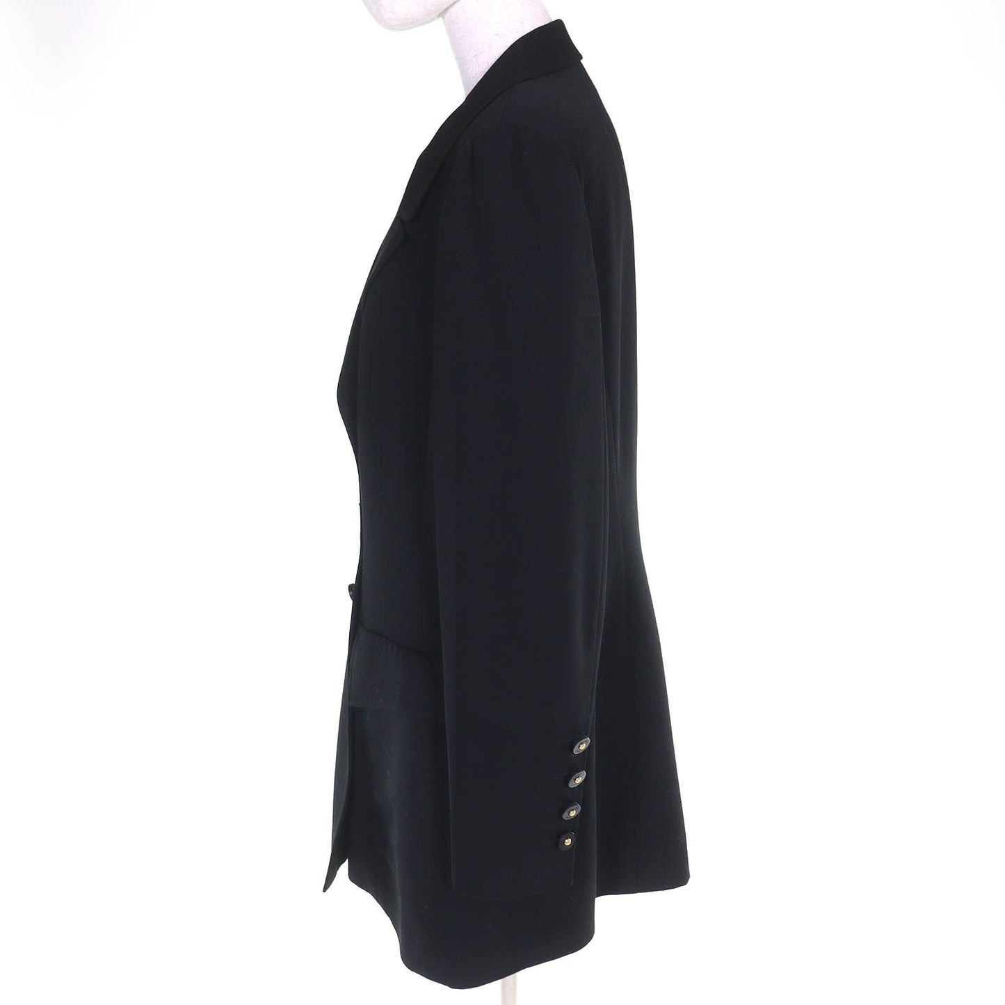 Chanel Vintage Wool Lining CC Logo All Over Pattern Button Double Breasted — view 2