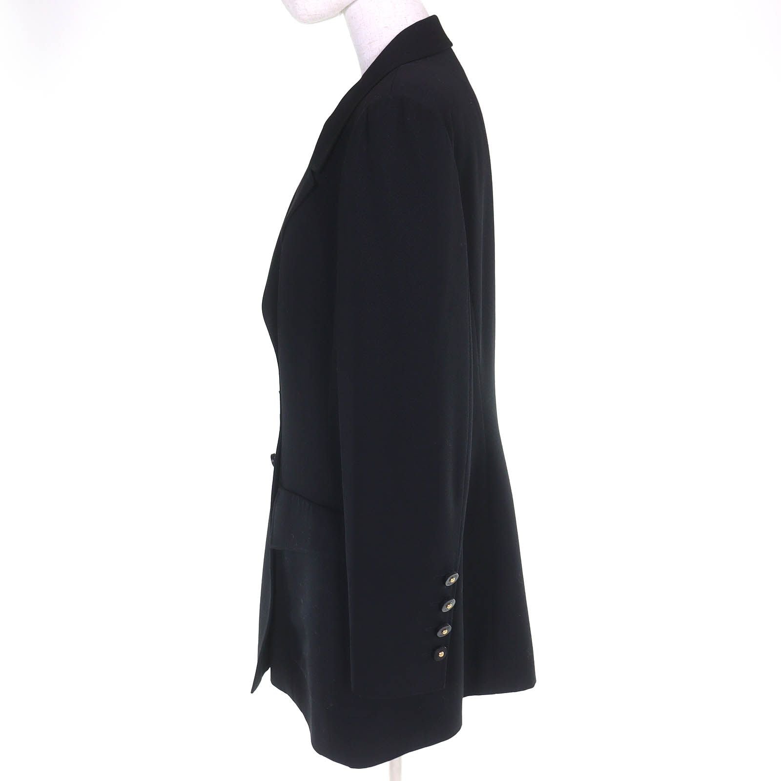 Chanel Vintage Wool Lining CC Logo All Over Pattern Button Double Breasted — view 2
