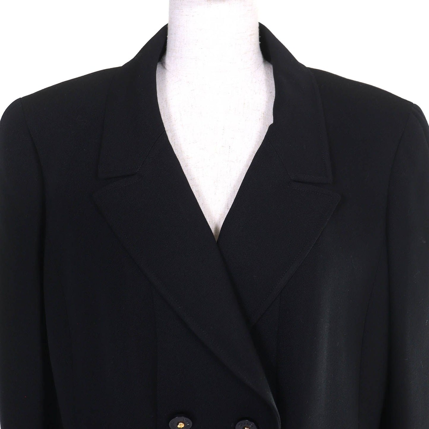 Chanel Vintage Wool Lining CC Logo All Over Pattern Button Double Breasted — view 4