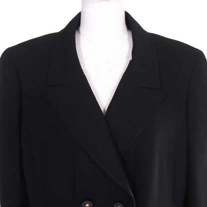 Chanel Vintage Wool Lining CC Logo All Over Pattern Button Double Breasted — view 4