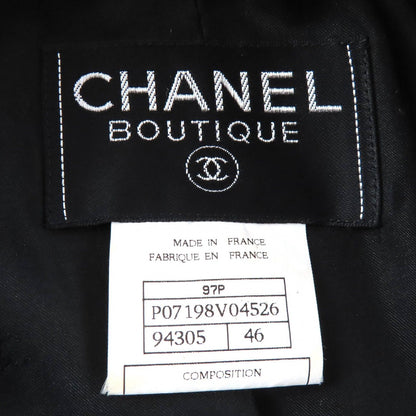 Chanel Vintage Wool Lining CC Logo All Over Pattern Button Double Breasted — view 8