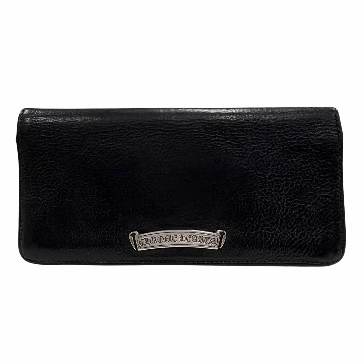 Chrome Hearts Leather 925 Single Fold Scroll Label Wallet Bifold Black — view 2