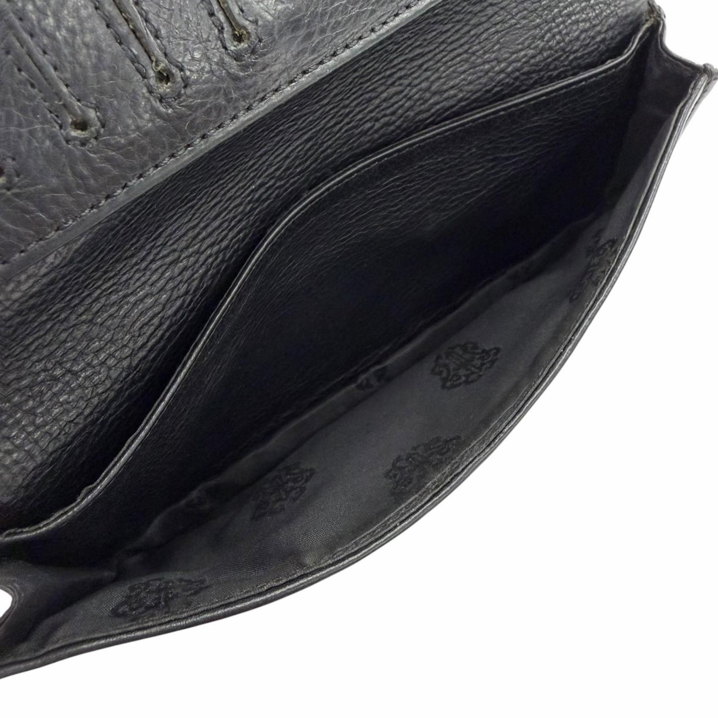 Chrome Hearts Leather 925 Single Fold Scroll Label Wallet Bifold Black — view 8