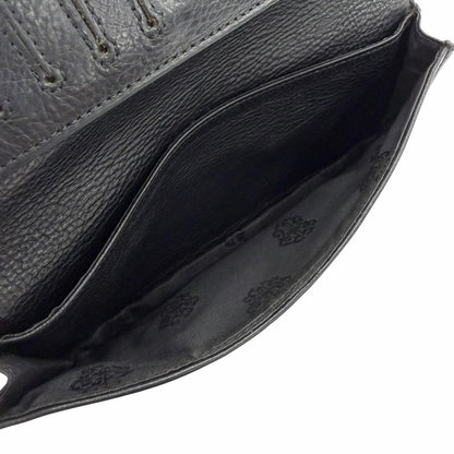 Chrome Hearts Leather 925 Single Fold Scroll Label Wallet Bifold Black — view 8