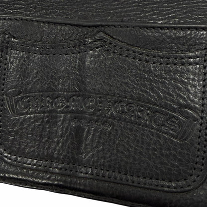 Chrome Hearts Leather 925 Single Fold Scroll Label Wallet Bifold Black — view 7