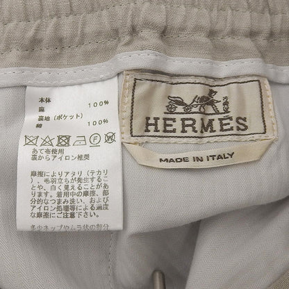 Hermes Linen 100% Button Fly Fabric Easy Pants Relaxed Gray 38 — view 6