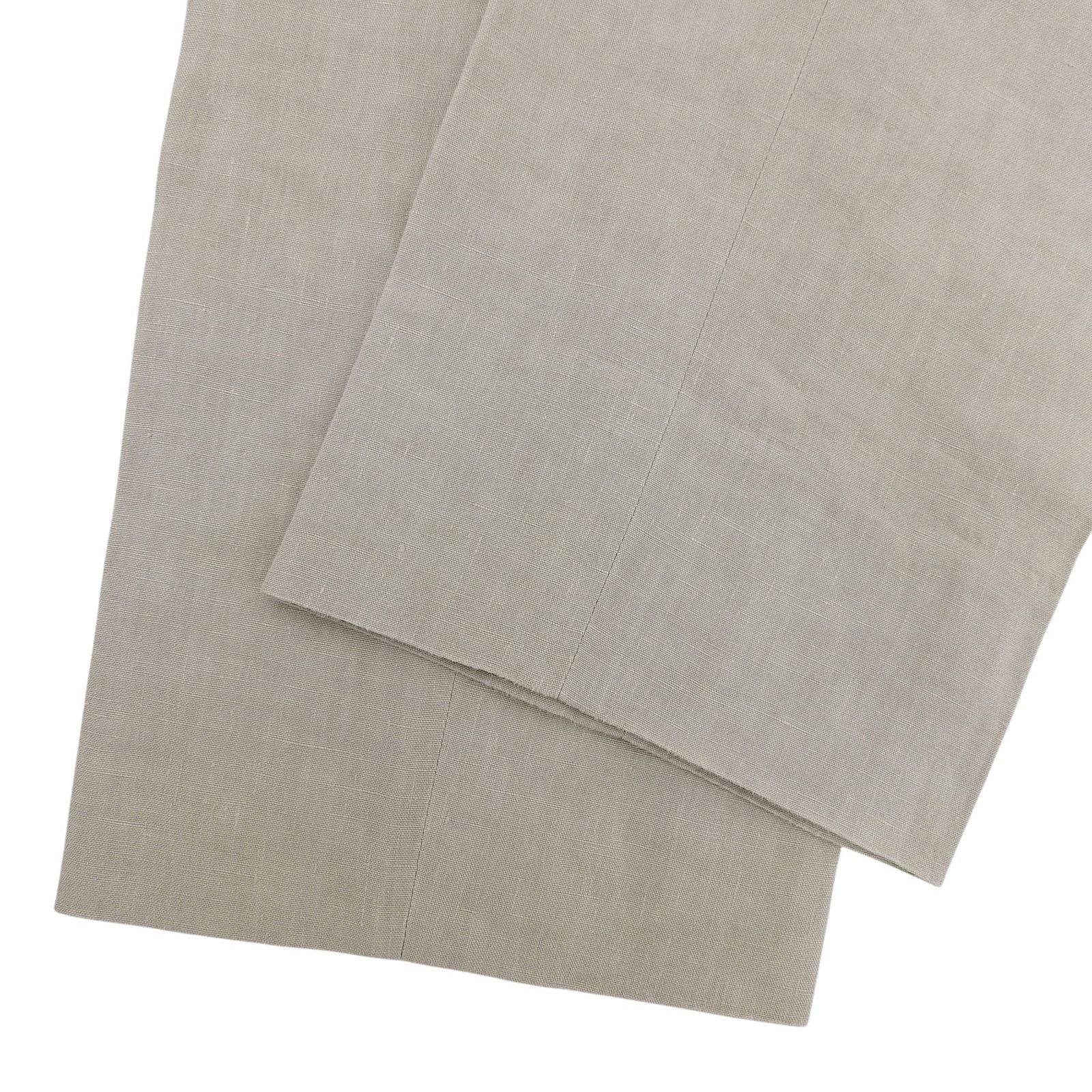 Hermes Linen 100% Button Fly Fabric Easy Pants Relaxed Gray 38 — view 4