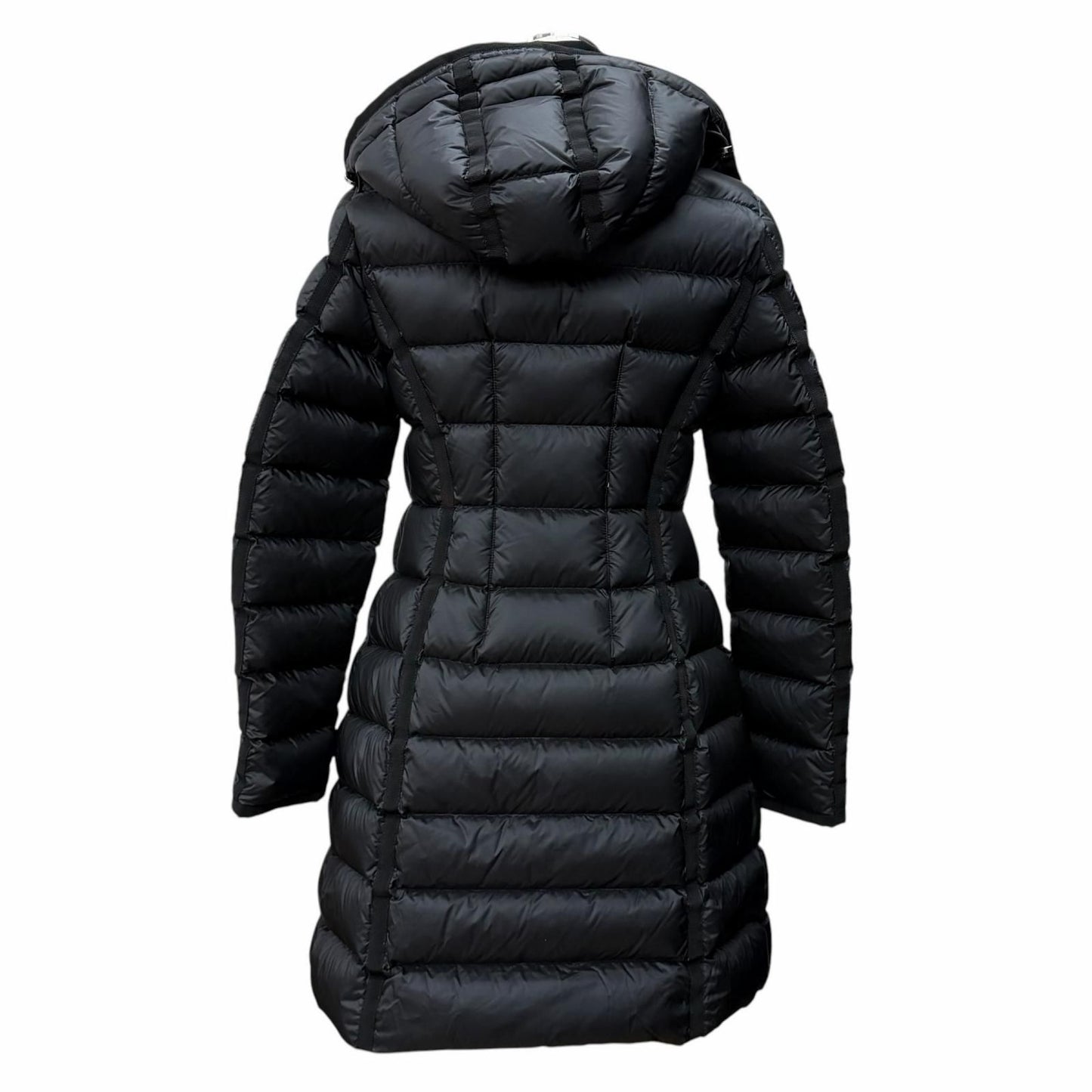 Moncler Hermine Logo Patch with Hood Down Jacket Coat Black 0 — view 3