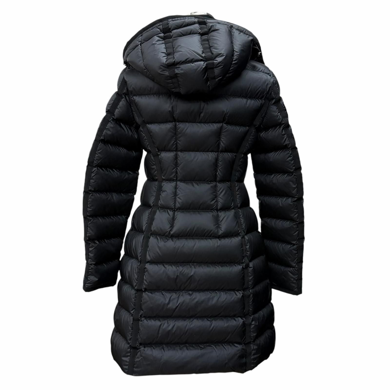 Moncler Hermine Logo Patch with Hood Down Jacket Coat Black 0 — view 3