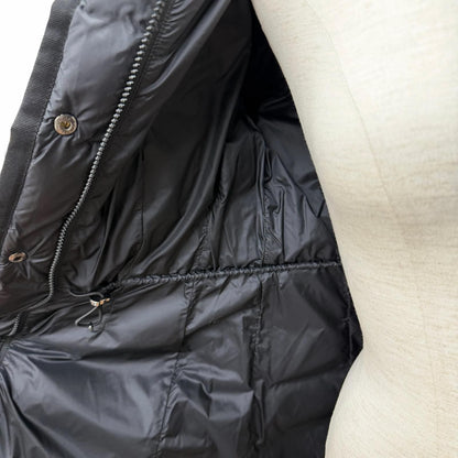 Moncler Hermine Logo Patch with Hood Down Jacket Coat Black 0 — view 5