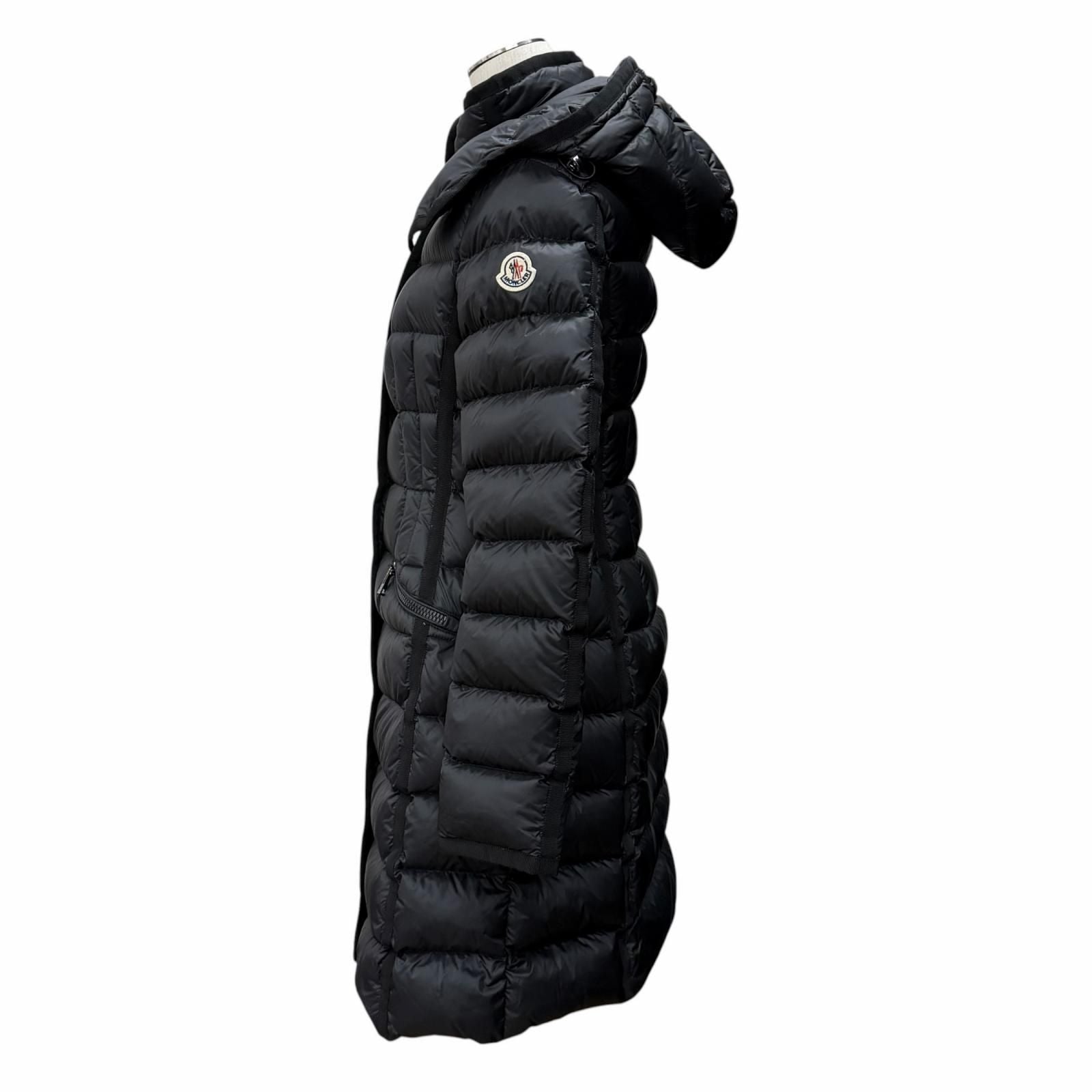 Moncler Hermine Logo Patch with Hood Down Jacket Coat Black 0 — view 2