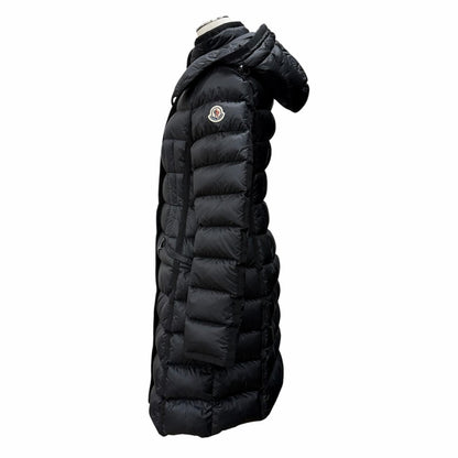 Moncler Hermine Logo Patch with Hood Down Jacket Coat Black 0 — view 2