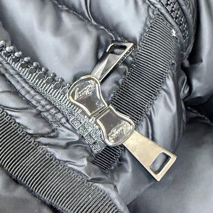 Moncler Hermine Logo Patch with Hood Down Jacket Coat Black 0 — view 7