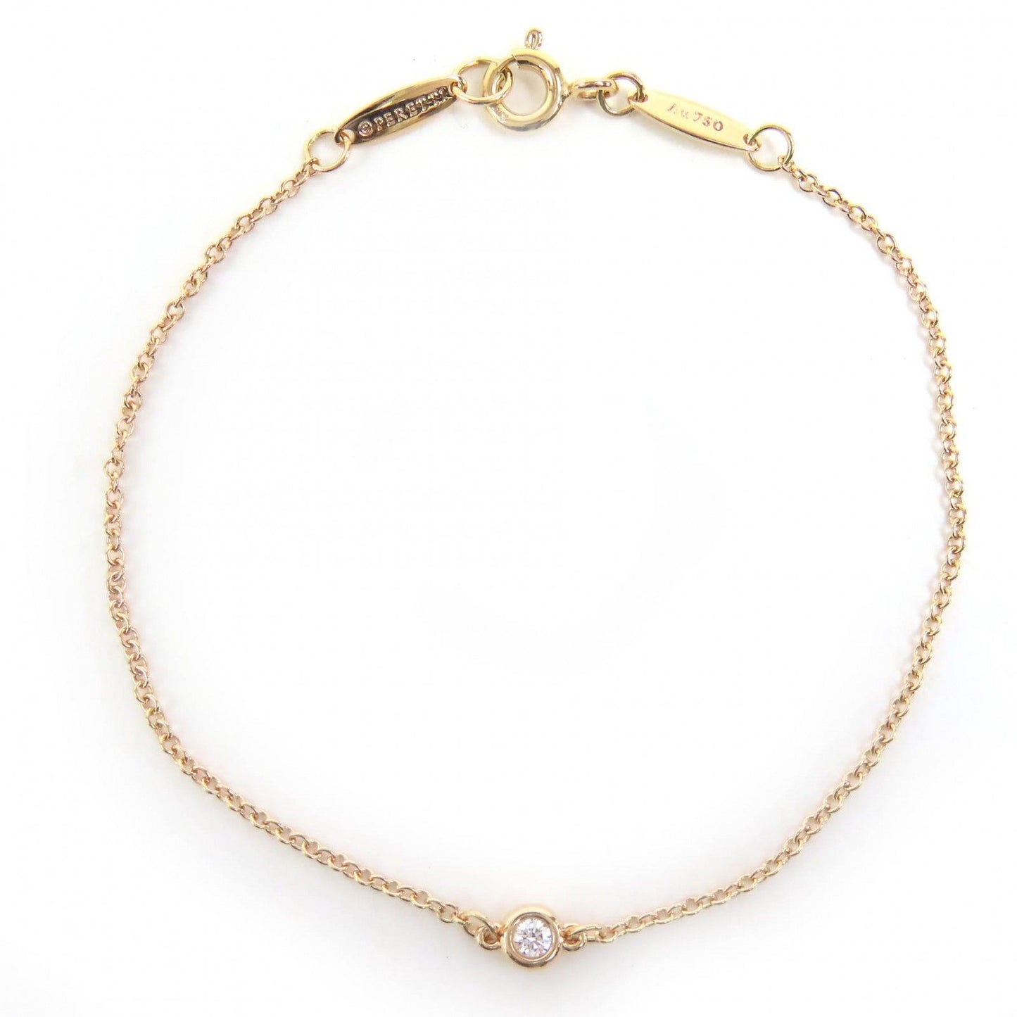 Tiffany & Co by the Yard Diamond Frame Diameter 3.8 mm Bracelet 750 Pink Gold
