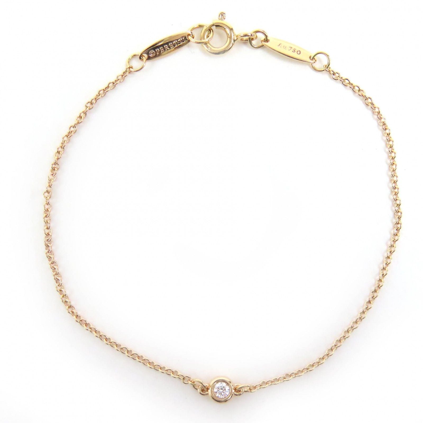 Tiffany & Co by the Yard Diamond Frame Diameter 3.8 mm Bracelet 750 Pink Gold