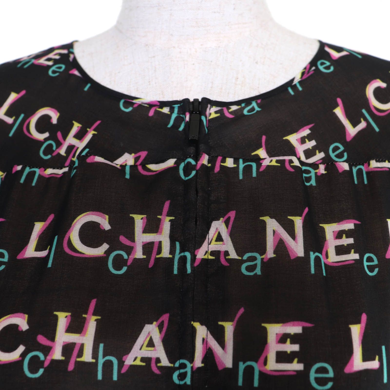 Chanel Cotton 100% Logo Allover Dress — view 4