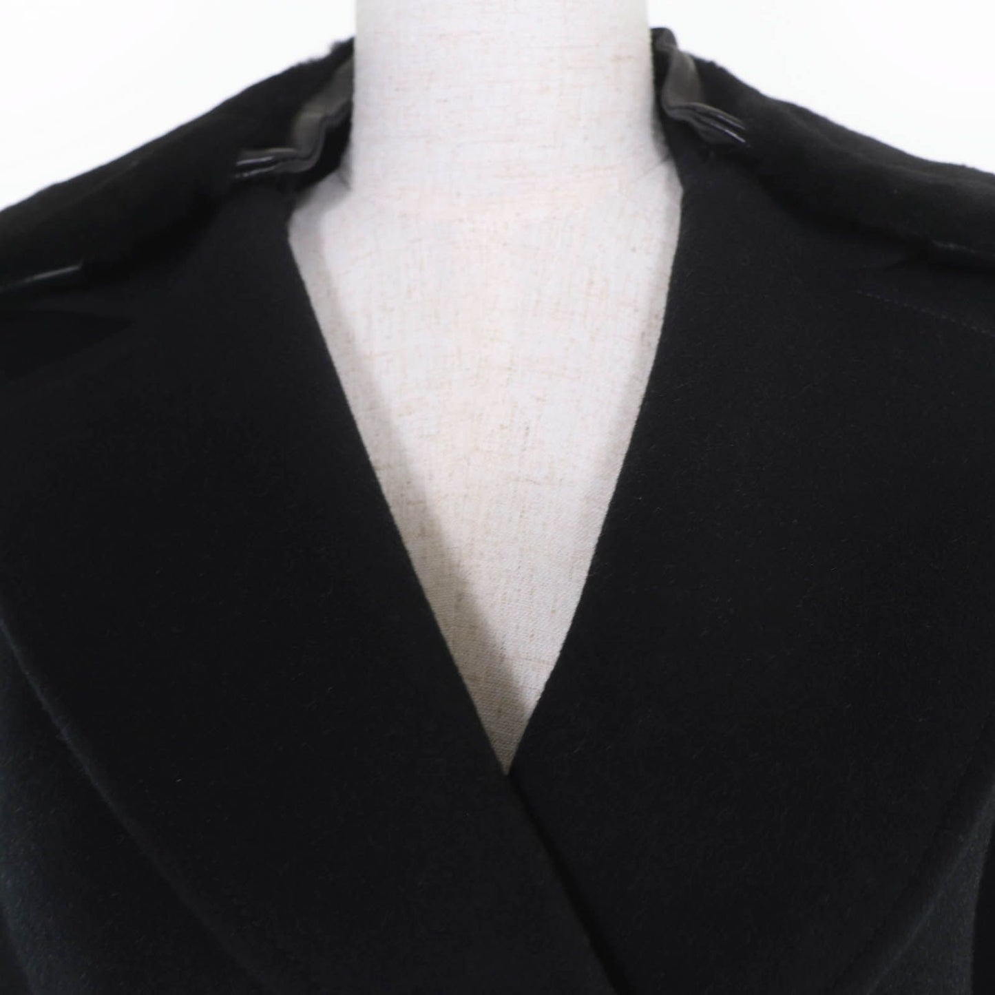 Louis Vuitton Wool Silk Blend Collar Lamb Monogram Belt Wrap Coat Black 32 — view 4