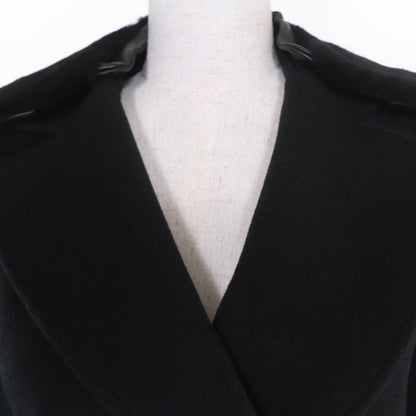 Louis Vuitton Wool Silk Blend Collar Lamb Monogram Belt Wrap Coat Black 32 — view 4
