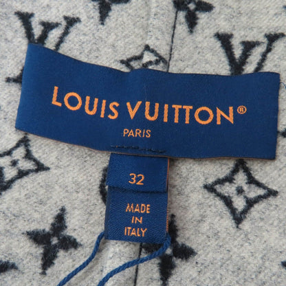 Louis Vuitton Wool Silk Blend Collar Lamb Monogram Belt Wrap Coat Black 32 — view 8