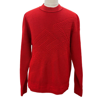 Versace Wool Pullover Logege Knit Sweater Red 46