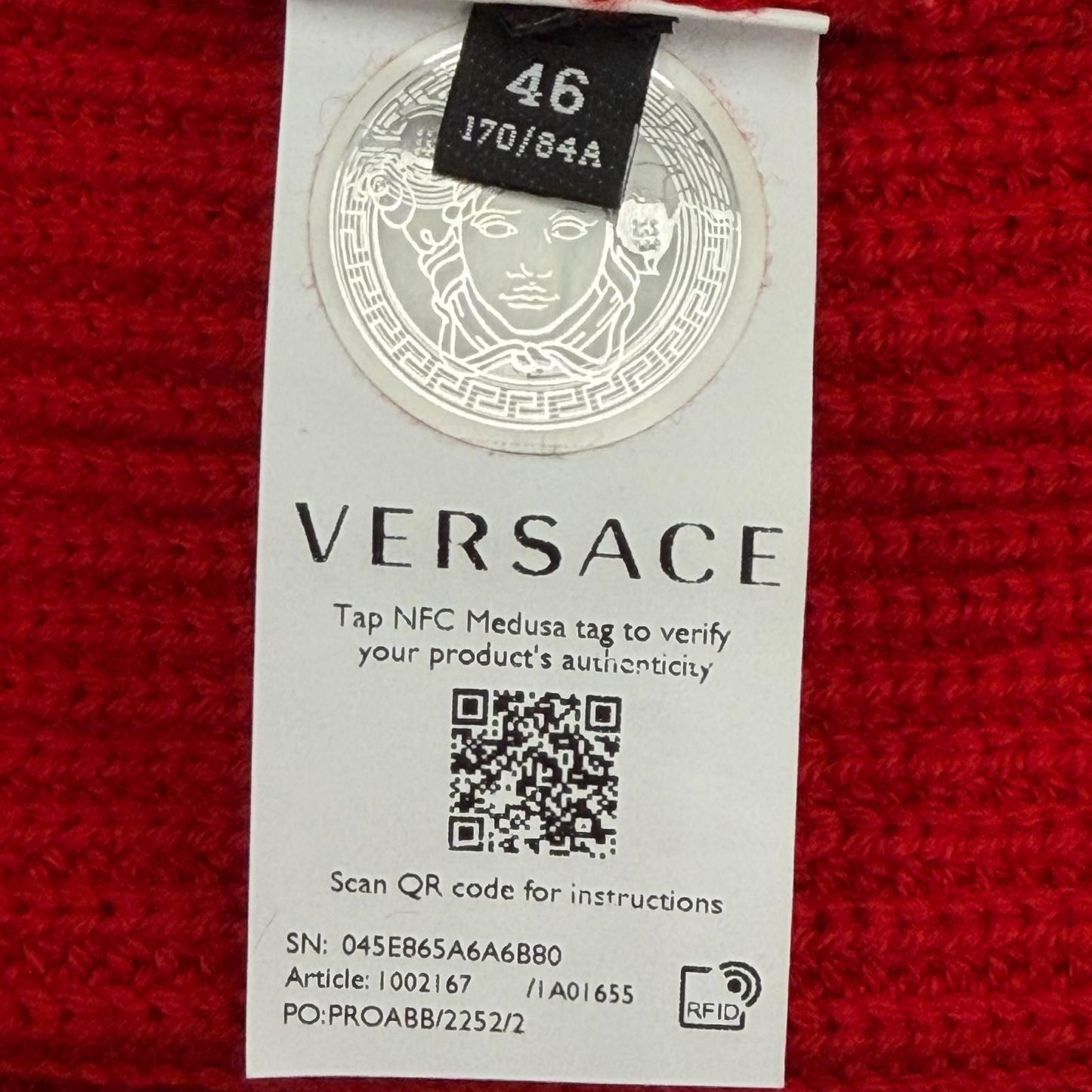 Versace Wool Pullover Logege Knit Sweater Red 46 — view 7