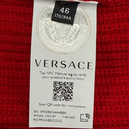 Versace Wool Pullover Logege Knit Sweater Red 46 — view 7