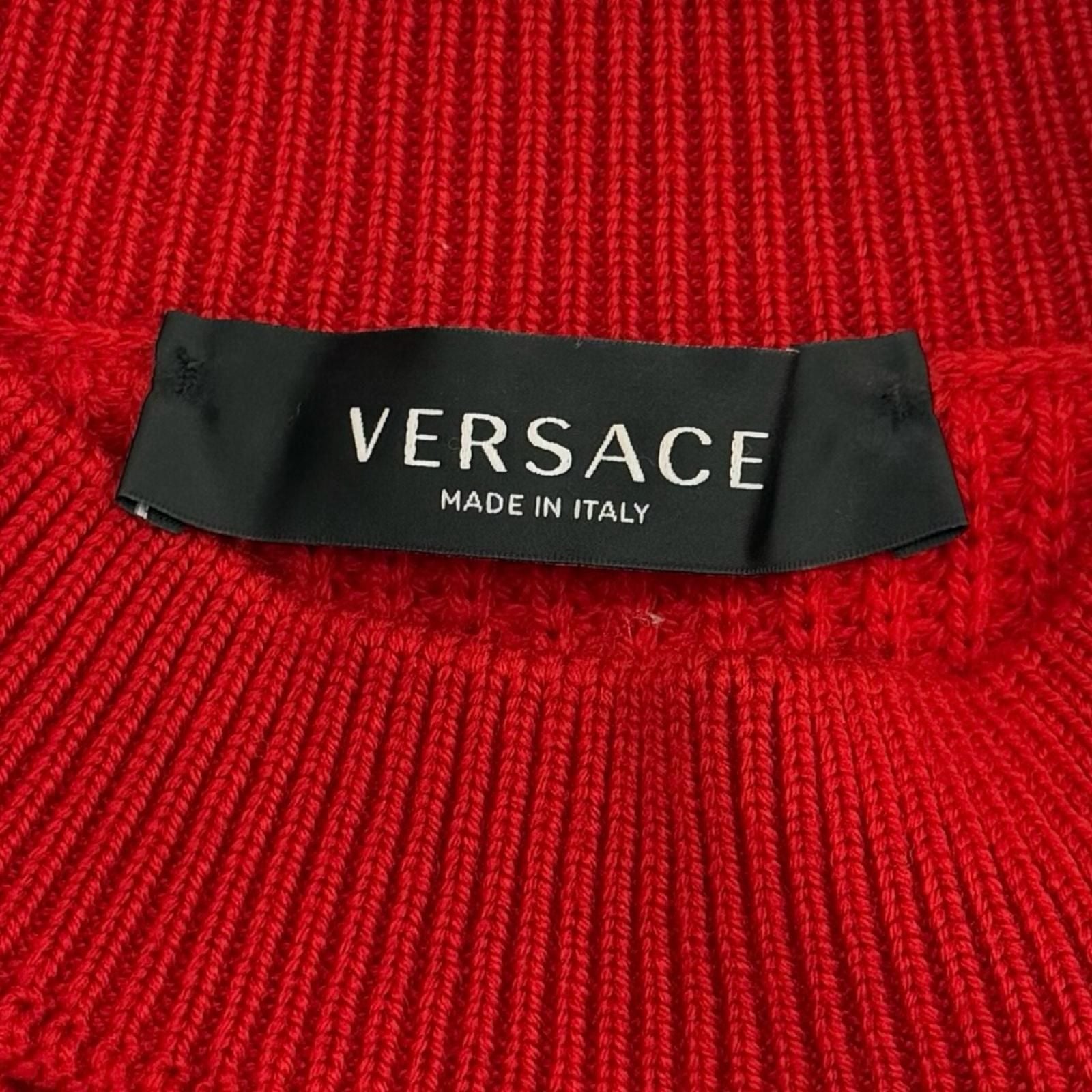 Versace Wool Pullover Logege Knit Sweater Red 46 — view 6