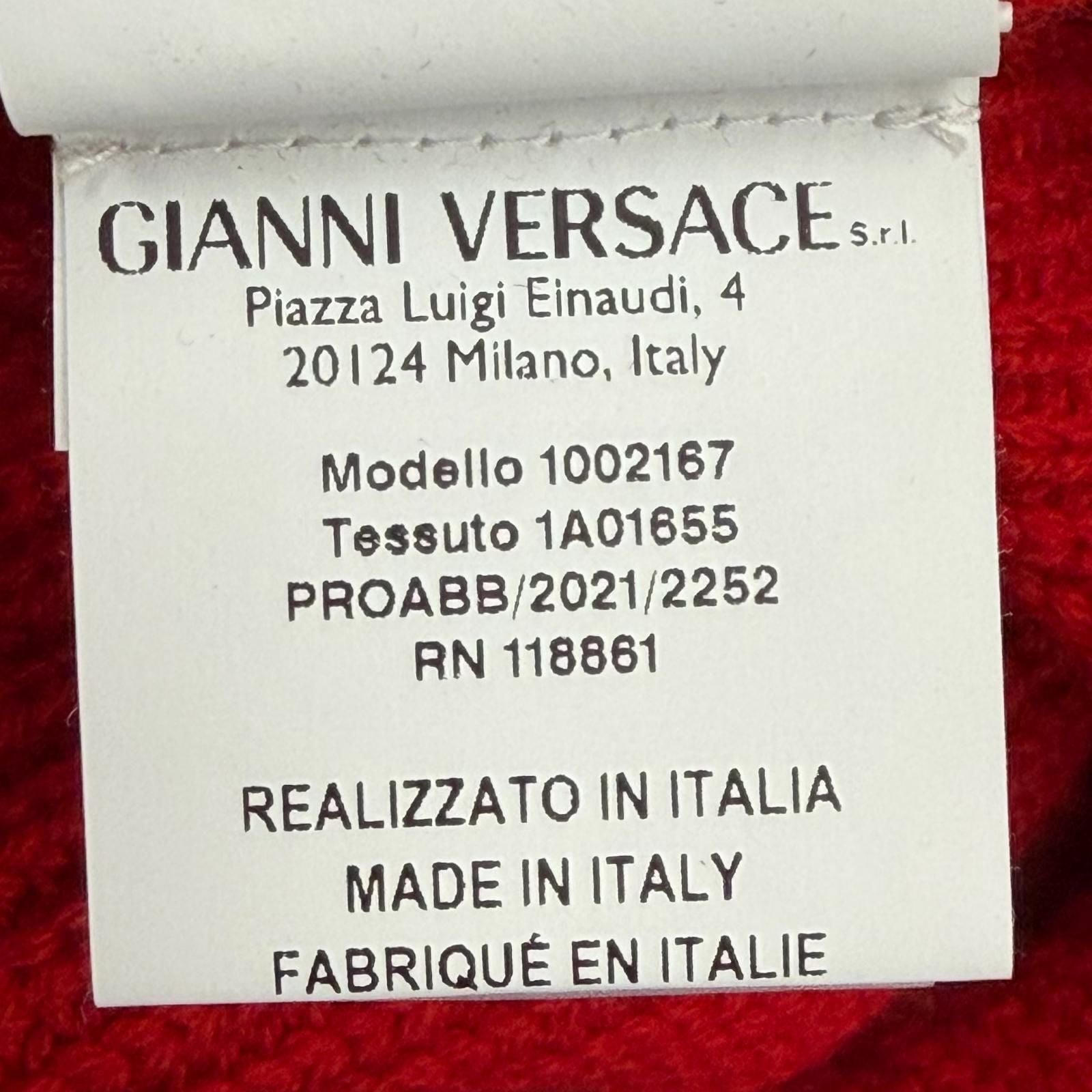 Versace Wool Pullover Logege Knit Sweater Red 46 — view 8