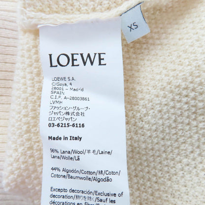 Loewe Wool Cotton Anagram Embroidery Long Sleeve Knit Top Ivory XS Sweater — view 7