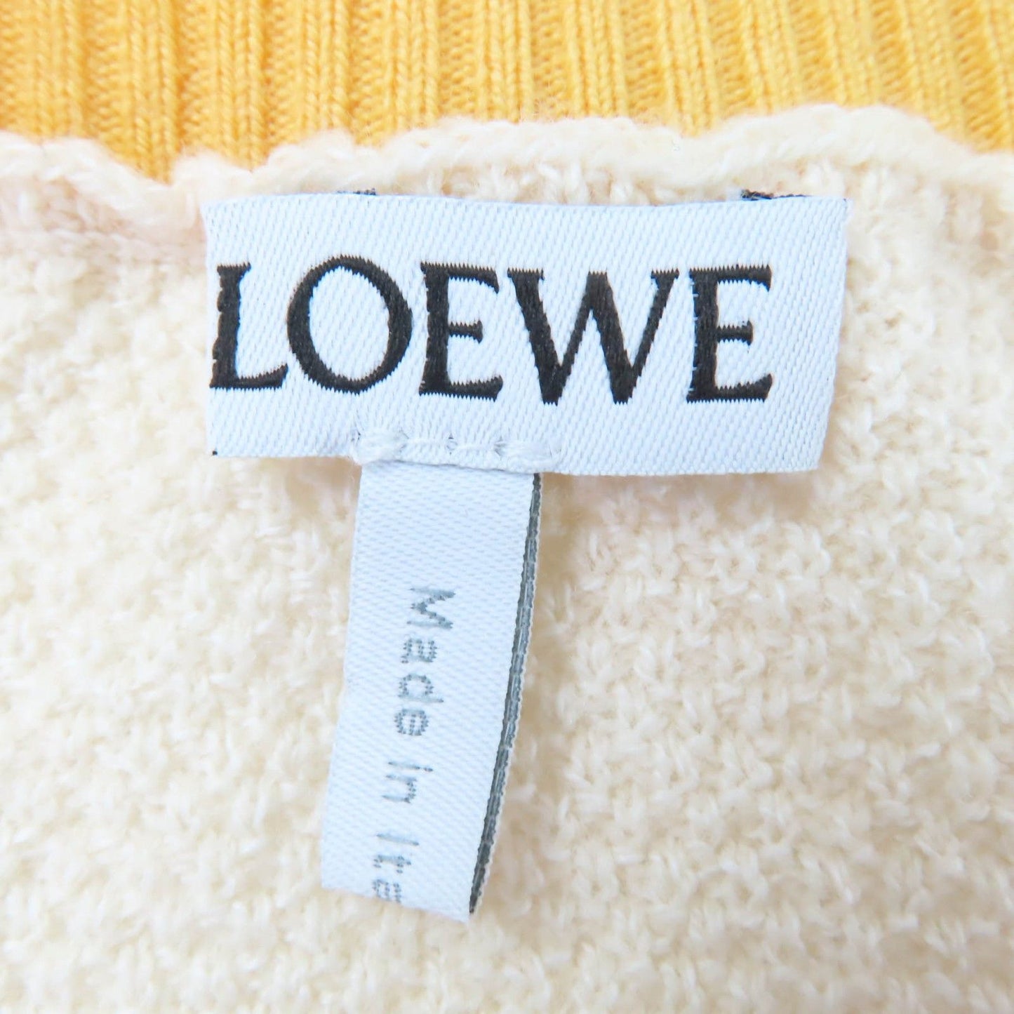 Loewe Wool Cotton Anagram Embroidery Long Sleeve Knit Top Ivory XS Sweater — view 6