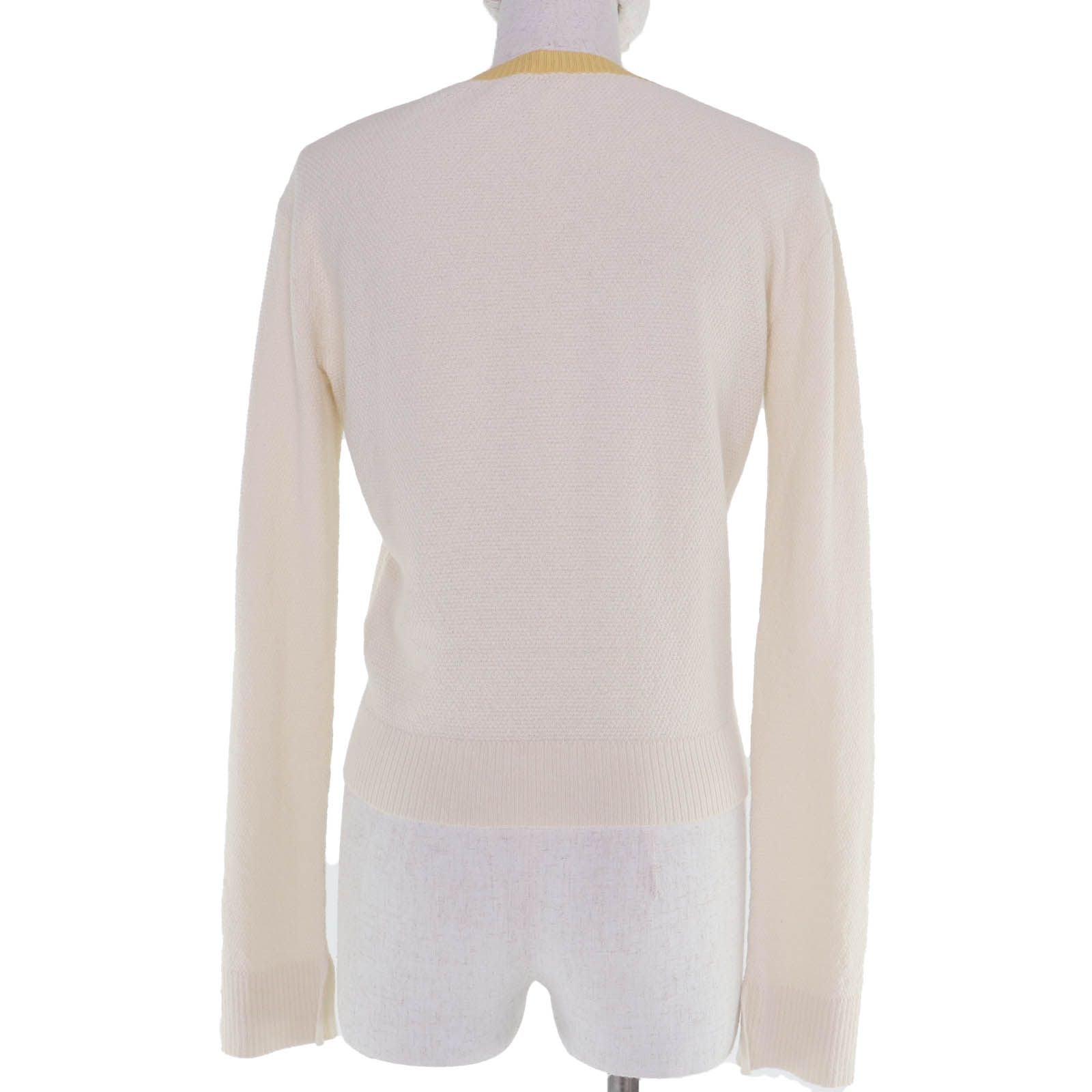 Loewe Wool Cotton Anagram Embroidery Long Sleeve Knit Top Ivory XS Sweater — view 3