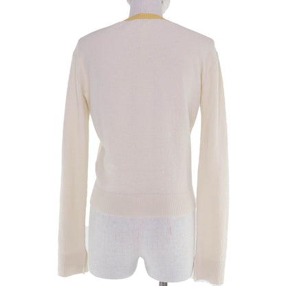 Loewe Wool Cotton Anagram Embroidery Long Sleeve Knit Top Ivory XS Sweater — view 3