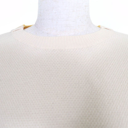 Loewe Wool Cotton Anagram Embroidery Long Sleeve Knit Top Ivory XS Sweater — view 4