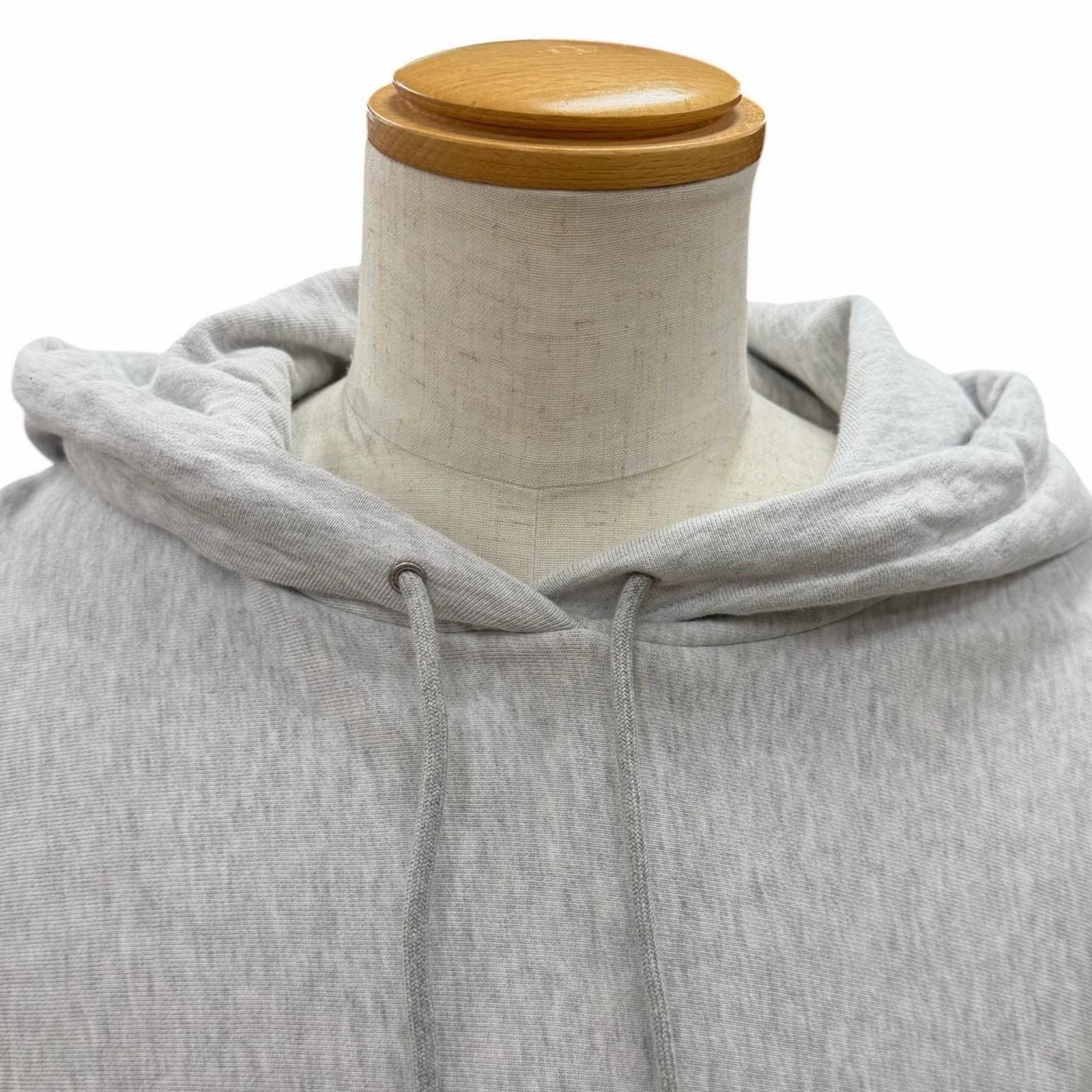 Celine Logo Print Cotton Fleece Pullover Hoodie Light Gray — view 2
