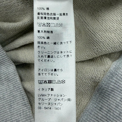 Celine Logo Print Cotton Fleece Pullover Hoodie Light Gray — view 9