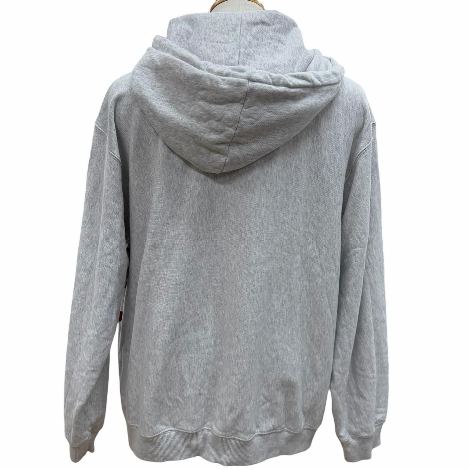 Celine Logo Print Cotton Fleece Pullover Hoodie Light Gray — view 4