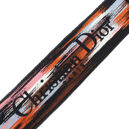 Dior Canvas Leather Floral Embroidery Logo Shoulder Strap Beige Black Multicolor — view 5
