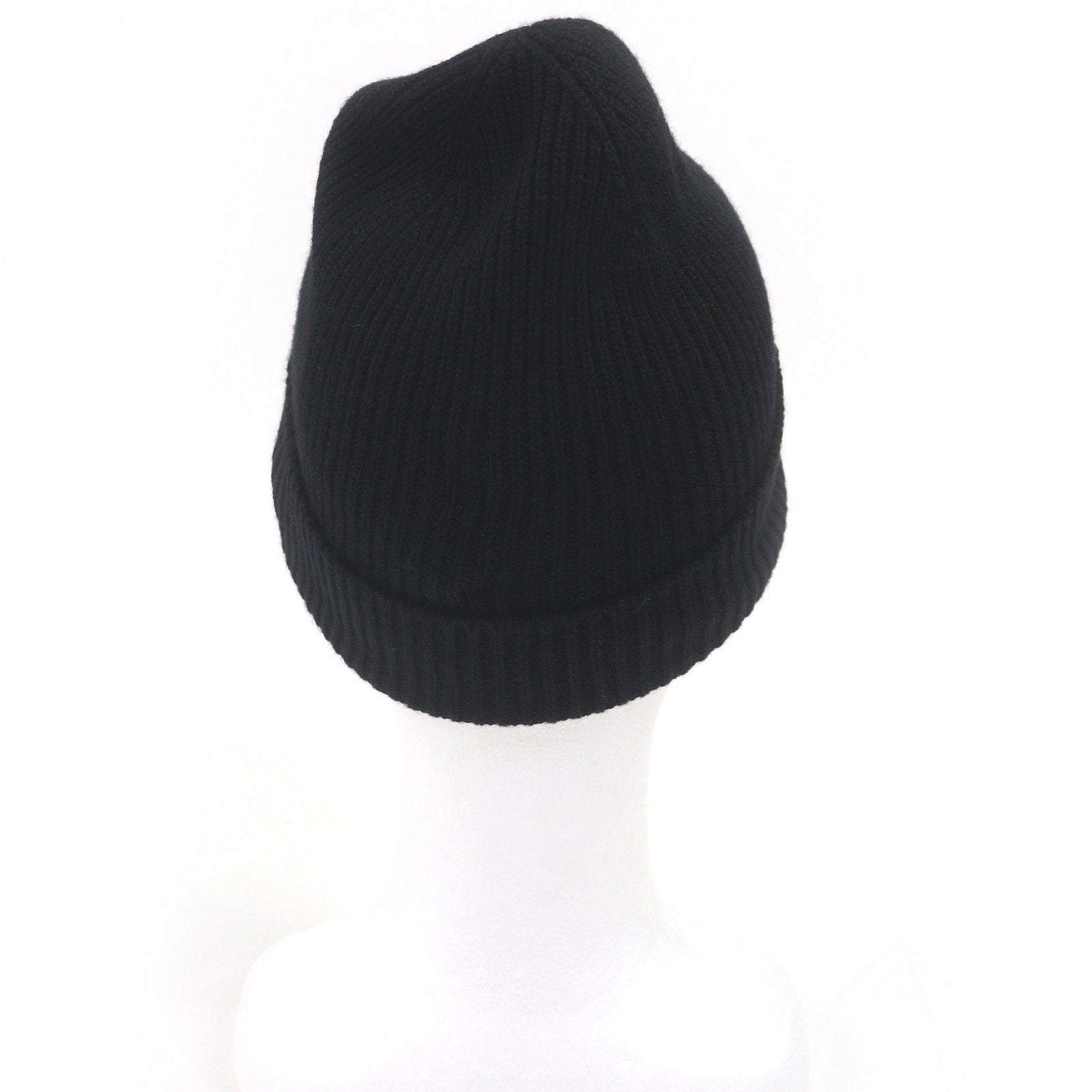 Moncler Berretto Tricot Wool Logo Patch Knit Cap Beanie Black Uni Hat — view 3